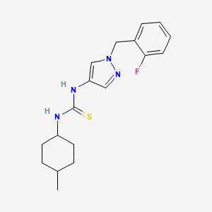 molecular formula C18H23FN4S B10893678 1-[1-(2-fluorobenzyl)-1H-pyrazol-4-yl]-3-(4-methylcyclohexyl)thiourea 