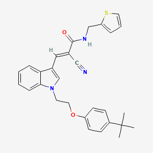 molecular formula C29H29N3O2S B10893699 (2E)-3-{1-[2-(4-tert-butylphenoxy)ethyl]-1H-indol-3-yl}-2-cyano-N-(thiophen-2-ylmethyl)prop-2-enamide 