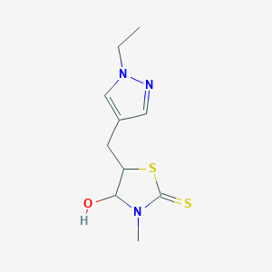 5-[(1-ethyl-1H-pyrazol-4-yl)methyl]-4-hydroxy-3-methyl-1,3-thiazolidine-2-thione