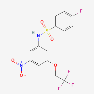 4-fluoro-N-[3-nitro-5-(2,2,2-trifluoroethoxy)phenyl]benzenesulfonamide