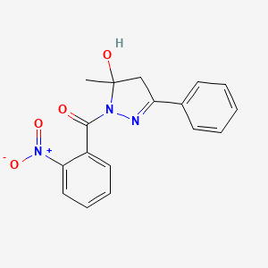 (5-hydroxy-5-methyl-3-phenyl-4,5-dihydro-1H-pyrazol-1-yl)(2-nitrophenyl)methanone