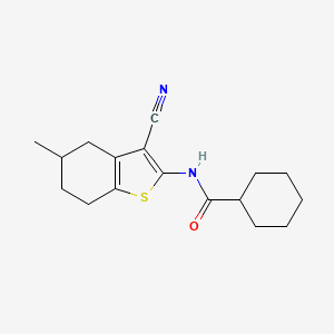 N-(3-cyano-5-methyl-4,5,6,7-tetrahydro-1-benzothiophen-2-yl)cyclohexanecarboxamide