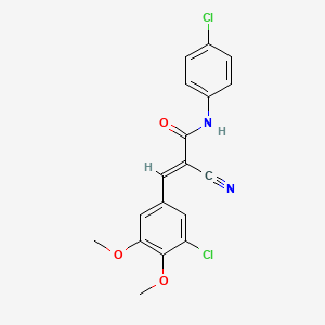 molecular formula C18H14Cl2N2O3 B10893851 (2E)-3-(3-chloro-4,5-dimethoxyphenyl)-N-(4-chlorophenyl)-2-cyanoprop-2-enamide 