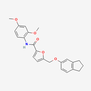 molecular formula C23H23NO5 B10893869 5-[(2,3-dihydro-1H-inden-5-yloxy)methyl]-N-(2,4-dimethoxyphenyl)furan-2-carboxamide 