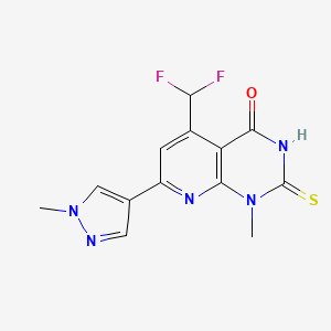 molecular formula C13H11F2N5OS B10893882 5-(difluoromethyl)-1-methyl-7-(1-methyl-1H-pyrazol-4-yl)-2-sulfanylpyrido[2,3-d]pyrimidin-4(1H)-one 