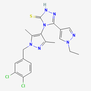 4-[1-(3,4-dichlorobenzyl)-3,5-dimethyl-1H-pyrazol-4-yl]-5-(1-ethyl-1H-pyrazol-4-yl)-4H-1,2,4-triazole-3-thiol