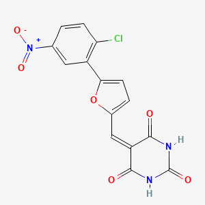 molecular formula C15H8ClN3O6 B10893902 5-{[5-(2-chloro-5-nitrophenyl)furan-2-yl]methylidene}pyrimidine-2,4,6(1H,3H,5H)-trione 