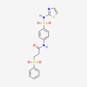 3-(phenylsulfonyl)-N-[4-(1,3-thiazol-2-ylsulfamoyl)phenyl]propanamide