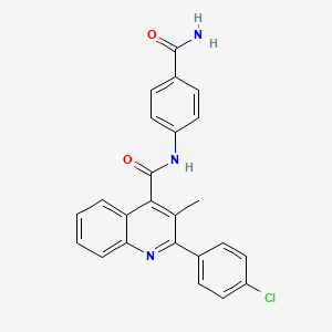 N-(4-carbamoylphenyl)-2-(4-chlorophenyl)-3-methylquinoline-4-carboxamide