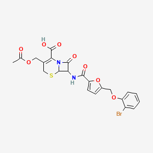 3-[(Acetyloxy)methyl]-7-[({5-[(2-bromophenoxy)methyl]furan-2-yl}carbonyl)amino]-8-oxo-5-thia-1-azabicyclo[4.2.0]oct-2-ene-2-carboxylic acid