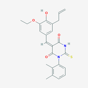 (5E)-1-(2,3-dimethylphenyl)-5-[3-ethoxy-4-hydroxy-5-(prop-2-en-1-yl)benzylidene]-2-thioxodihydropyrimidine-4,6(1H,5H)-dione