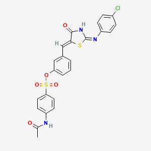 [3-[(Z)-[2-(4-chloroanilino)-4-oxo-1,3-thiazol-5-ylidene]methyl]phenyl] 4-acetamidobenzenesulfonate