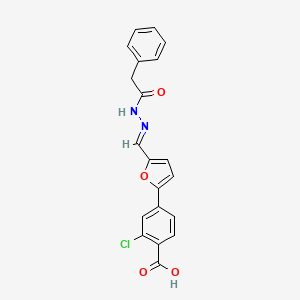 2-chloro-4-(5-{(E)-[2-(phenylacetyl)hydrazinylidene]methyl}furan-2-yl)benzoic acid