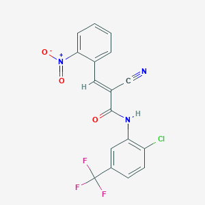 molecular formula C17H9ClF3N3O3 B10893961 (2E)-N-[2-chloro-5-(trifluoromethyl)phenyl]-2-cyano-3-(2-nitrophenyl)prop-2-enamide 