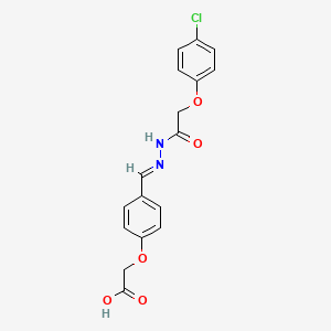 {4-[(E)-{2-[(4-chlorophenoxy)acetyl]hydrazinylidene}methyl]phenoxy}acetic acid