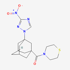 molecular formula C17H23N5O3S B10893979 [3-(3-Nitro-1H-1,2,4-triazol-1-YL)-1-adamantyl](1,4-thiazinan-4-YL)methanone 