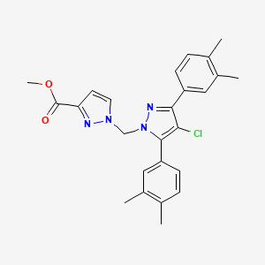 methyl 1-{[4-chloro-3,5-bis(3,4-dimethylphenyl)-1H-pyrazol-1-yl]methyl}-1H-pyrazole-3-carboxylate