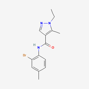 molecular formula C14H16BrN3O B10894006 N-(2-bromo-4-methylphenyl)-1-ethyl-5-methyl-1H-pyrazole-4-carboxamide 