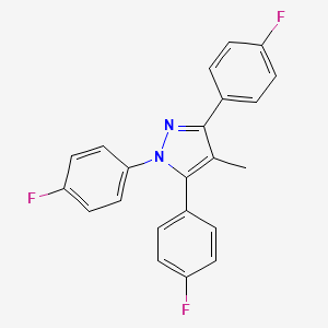 molecular formula C22H15F3N2 B10894023 1,3,5-tris(4-fluorophenyl)-4-methyl-1H-pyrazole 