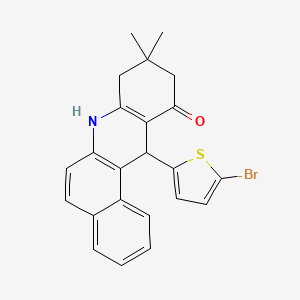 molecular formula C23H20BrNOS B10894027 12-(5-bromothiophen-2-yl)-9,9-dimethyl-8,9,10,12-tetrahydrobenzo[a]acridin-11(7H)-one 