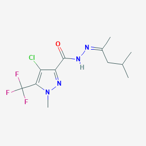 4-chloro-1-methyl-N'-[(2Z)-4-methylpentan-2-ylidene]-5-(trifluoromethyl)-1H-pyrazole-3-carbohydrazide