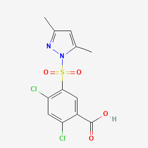 molecular formula C12H10Cl2N2O4S B10894054 2,4-dichloro-5-[(3,5-dimethyl-1H-pyrazol-1-yl)sulfonyl]benzoic acid 