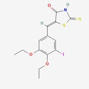 molecular formula C14H14INO3S2 B10894060 (5Z)-5-(3,4-diethoxy-5-iodobenzylidene)-2-thioxo-1,3-thiazolidin-4-one 