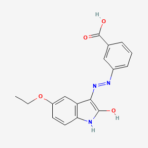 molecular formula C17H15N3O4 B10894071 3-[(2Z)-2-(5-ethoxy-2-oxo-1,2-dihydro-3H-indol-3-ylidene)hydrazinyl]benzoic acid 