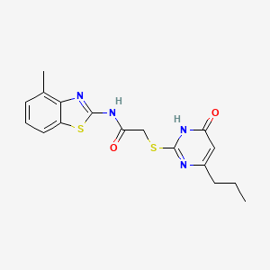 2-[(4-hydroxy-6-propylpyrimidin-2-yl)sulfanyl]-N-(4-methyl-1,3-benzothiazol-2-yl)acetamide