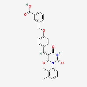 3-[(4-{(E)-[1-(2,3-dimethylphenyl)-2,4,6-trioxotetrahydropyrimidin-5(2H)-ylidene]methyl}phenoxy)methyl]benzoic acid