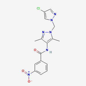 N-{1-[(4-chloro-1H-pyrazol-1-yl)methyl]-3,5-dimethyl-1H-pyrazol-4-yl}-3-nitrobenzamide