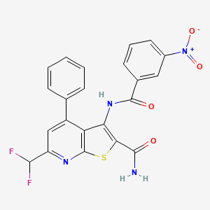 molecular formula C22H14F2N4O4S B10894179 6-(Difluoromethyl)-3-[(3-nitrobenzoyl)amino]-4-phenylthieno[2,3-b]pyridine-2-carboxamide 