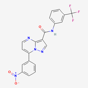 7-(3-nitrophenyl)-N-[3-(trifluoromethyl)phenyl]pyrazolo[1,5-a]pyrimidine-3-carboxamide