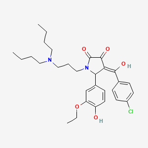 molecular formula C30H39ClN2O5 B10894196 4-(4-Chlorobenzoyl)-1-[3-(dibutylamino)propyl]-5-(3-ethoxy-4-hydroxyphenyl)-3-hydroxy-1,5-dihydro-2H-pyrrol-2-one 