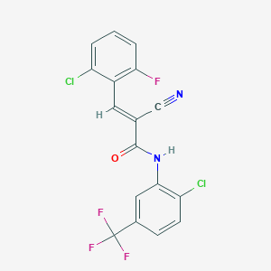 (2E)-3-(2-chloro-6-fluorophenyl)-N-[2-chloro-5-(trifluoromethyl)phenyl]-2-cyanoprop-2-enamide