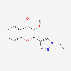 molecular formula C14H12N2O3 B10894235 2-(1-ethyl-1H-pyrazol-4-yl)-3-hydroxy-4H-chromen-4-one 