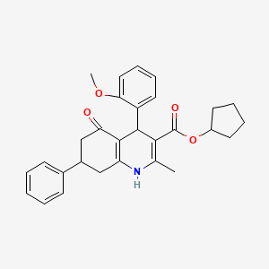 molecular formula C29H31NO4 B10894249 cyclopentyl 4-(2-methoxyphenyl)-2-methyl-5-oxo-7-phenyl-4,6,7,8-tetrahydro-1H-quinoline-3-carboxylate 