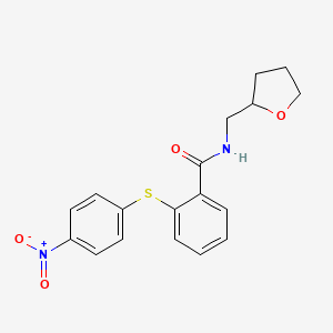 molecular formula C18H18N2O4S B10894255 2-[(4-nitrophenyl)sulfanyl]-N-(tetrahydrofuran-2-ylmethyl)benzamide 