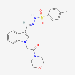 molecular formula C22H24N4O4S B10894300 4-methyl-N'-[(E)-{1-[2-(morpholin-4-yl)-2-oxoethyl]-1H-indol-3-yl}methylidene]benzenesulfonohydrazide 