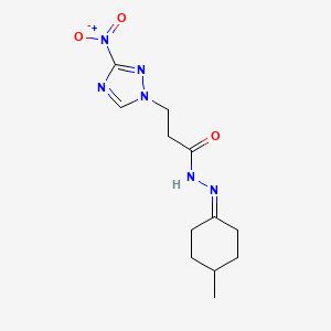 molecular formula C12H18N6O3 B10894301 N'-(4-methylcyclohexylidene)-3-(3-nitro-1H-1,2,4-triazol-1-yl)propanehydrazide 