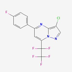 molecular formula C14H6ClF6N3 B10894313 3-Chloro-5-(4-fluorophenyl)-7-(1,1,2,2,2-pentafluoroethyl)pyrazolo[1,5-a]pyrimidine CAS No. 827588-86-3