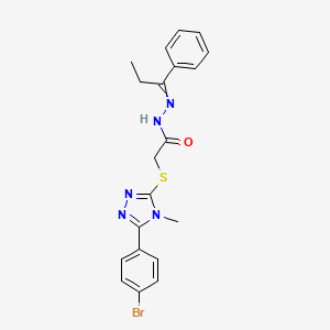 2-{[5-(4-bromophenyl)-4-methyl-4H-1,2,4-triazol-3-yl]sulfanyl}-N'-(1-phenylpropylidene)acetohydrazide