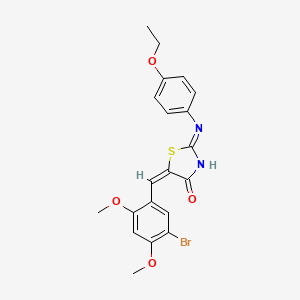 molecular formula C20H19BrN2O4S B10894343 (2E,5E)-5-(5-bromo-2,4-dimethoxybenzylidene)-2-[(4-ethoxyphenyl)imino]-1,3-thiazolidin-4-one 