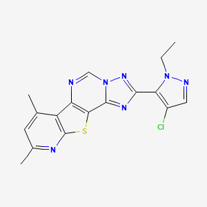 4-(4-chloro-2-ethylpyrazol-3-yl)-11,13-dimethyl-16-thia-3,5,6,8,14-pentazatetracyclo[7.7.0.02,6.010,15]hexadeca-1(9),2,4,7,10(15),11,13-heptaene