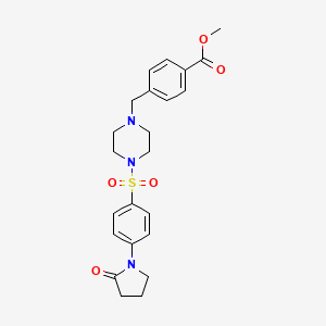 Methyl 4-[(4-{[4-(2-oxopyrrolidin-1-yl)phenyl]sulfonyl}piperazin-1-yl)methyl]benzoate