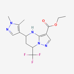 ethyl 5-(1,5-dimethyl-1H-pyrazol-4-yl)-7-(trifluoromethyl)-4,5,6,7-tetrahydropyrazolo[1,5-a]pyrimidine-3-carboxylate