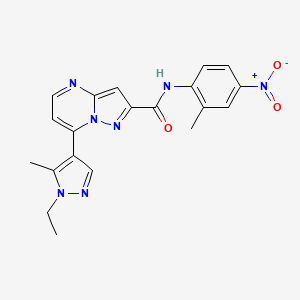 molecular formula C20H19N7O3 B10894429 7-(1-ethyl-5-methyl-1H-pyrazol-4-yl)-N-(2-methyl-4-nitrophenyl)pyrazolo[1,5-a]pyrimidine-2-carboxamide 