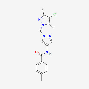 N-{1-[(4-chloro-3,5-dimethyl-1H-pyrazol-1-yl)methyl]-1H-pyrazol-4-yl}-4-methylbenzamide