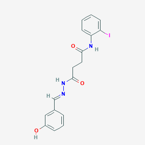 molecular formula C17H16IN3O3 B10894472 4-[(2E)-2-(3-hydroxybenzylidene)hydrazinyl]-N-(2-iodophenyl)-4-oxobutanamide 