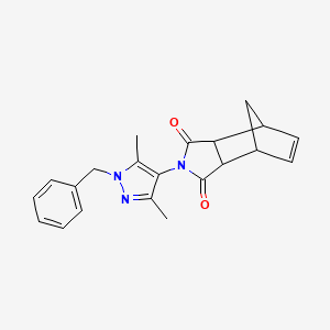 molecular formula C21H21N3O2 B10894479 2-(1-benzyl-3,5-dimethyl-1H-pyrazol-4-yl)-3a,4,7,7a-tetrahydro-1H-4,7-methanoisoindole-1,3(2H)-dione 